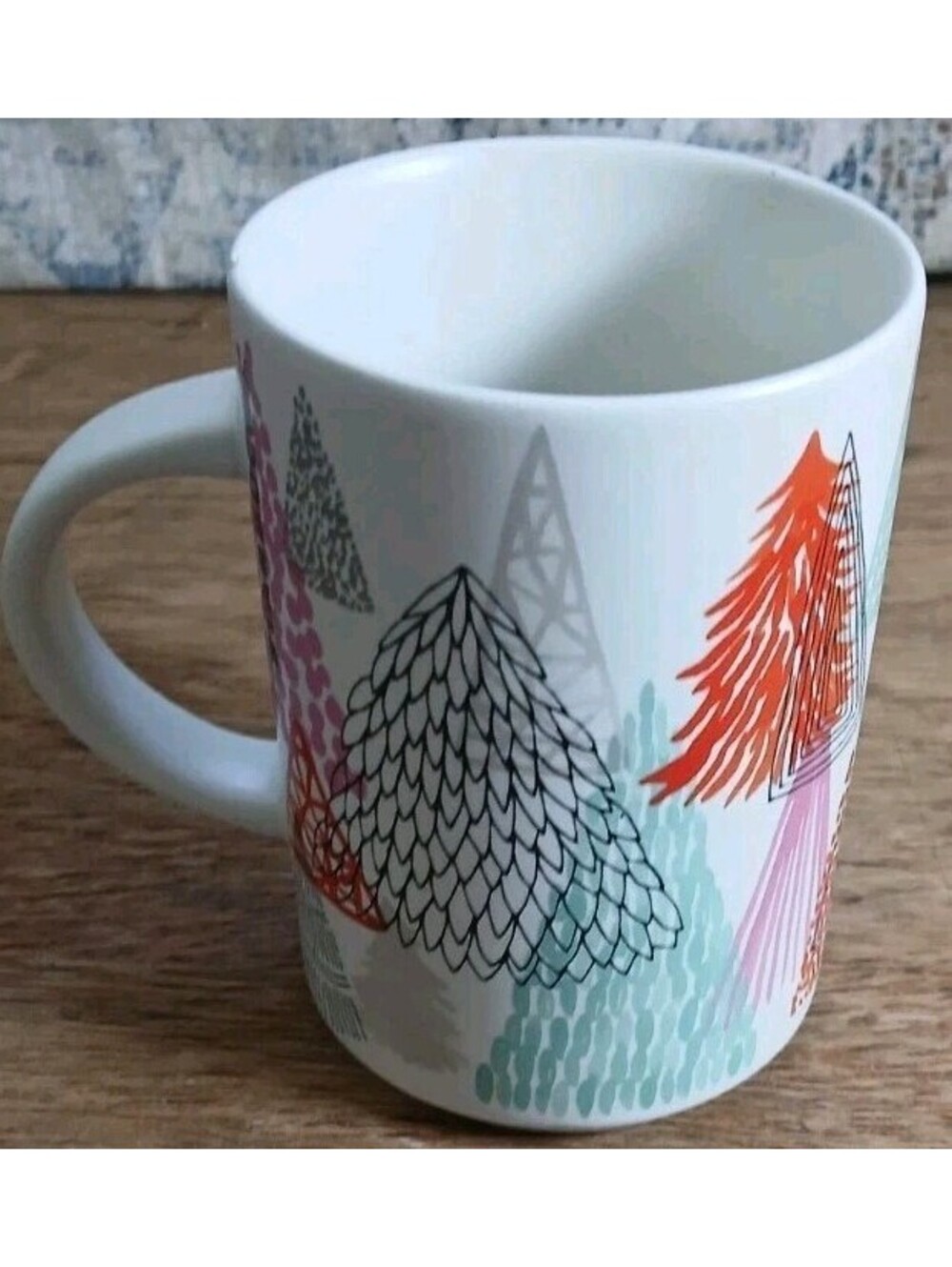 Starbucks 17 Winter Holiday Christmas Tree 12oz Coffee Tea Cup Mug Ceramic READ